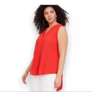 Torrid Sleeveless Georgette Neon Orange Top size 4